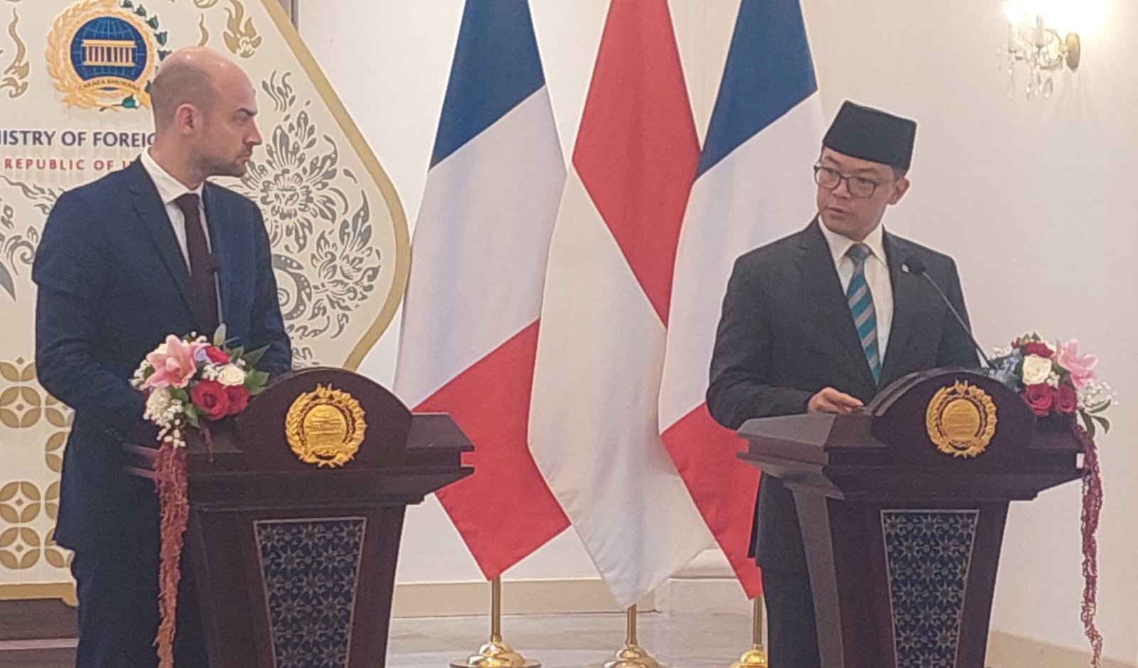 Menlu RI dan Prancis Bahas Agenda Kunjungan Presiden Emmanuel Macron
