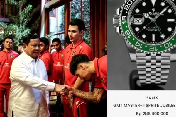Prabowo Beri Jam Rolex Untuk Para Pemain Timnas Indonesia