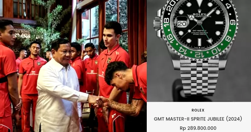 Prabowo Beri Jam Rolex Untuk Para Pemain Timnas Indonesia