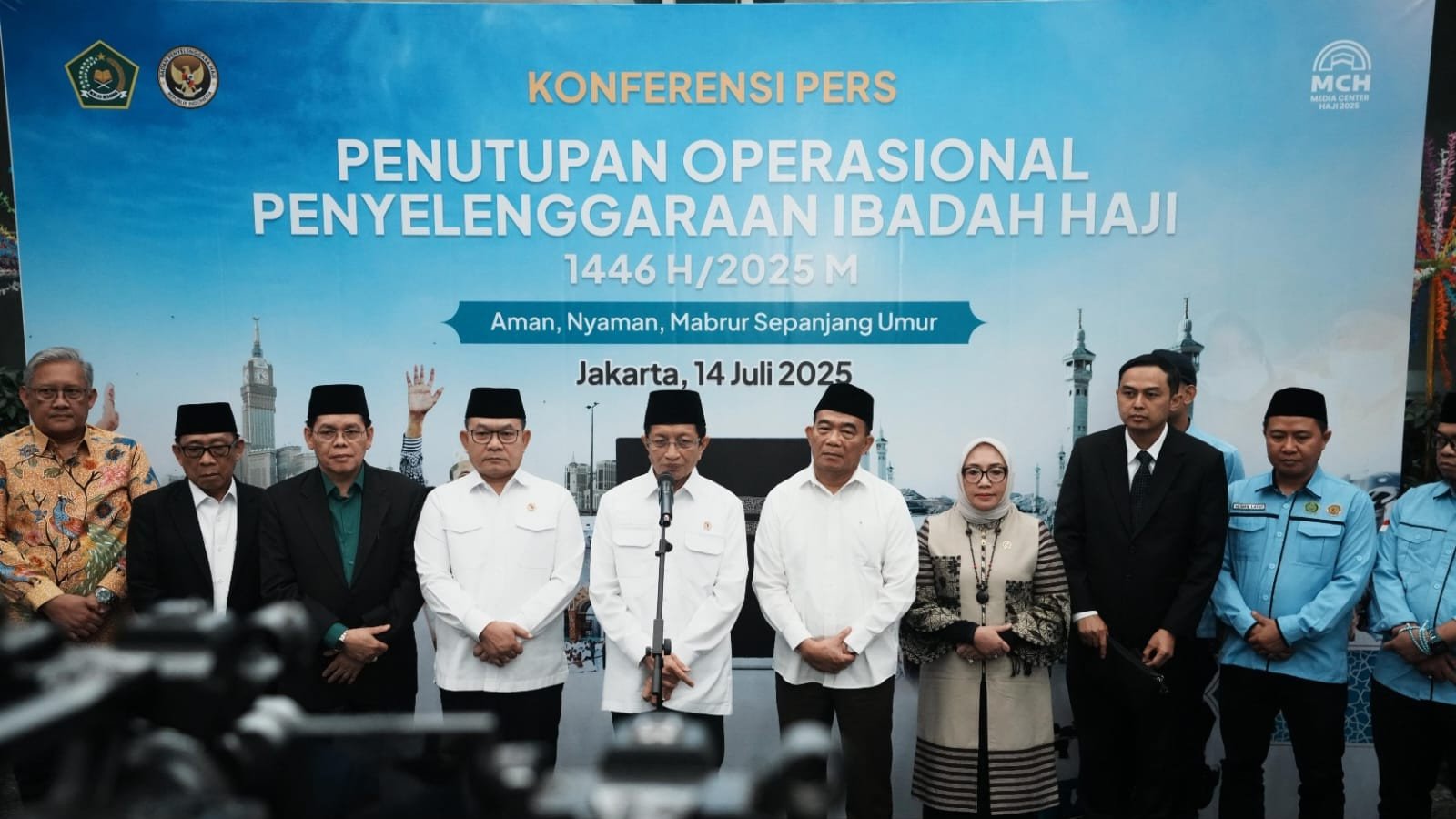 Konferensi Pers Penutupan Operasional Penyelenggaraan Ibadah Haji 1446 H/2025 M. Foto: Dok.Kemenag