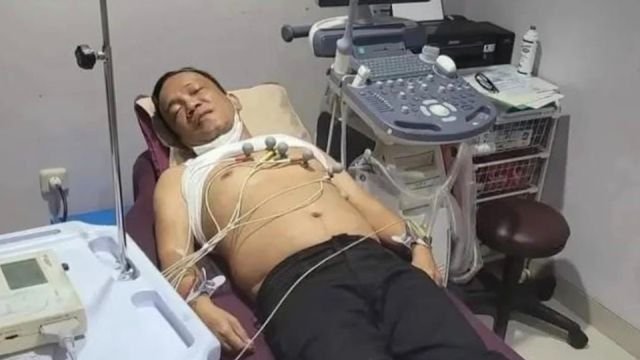 Foto Wamenaker Noel yang ramai beredar di media sosial, sedang terbaring di rumah sakit dengan alat pemeriksaan/Foto : Dok. Tangkapan Layar Instagram
