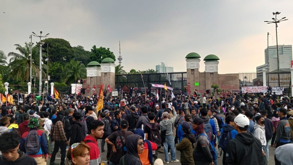 Aksi damai buruh di DPR RI, Kamis (28/8)/Foto : Dok Rizqi Juned