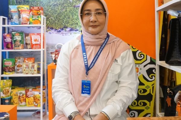 Bupati Berau, Sri Juniarsih Mas di Apkasi Otonomi Expo yang digelar di ICE BSD City, Tangerang, Banten, Kamis (28/8). Foto: GPriority/Juwita Sari