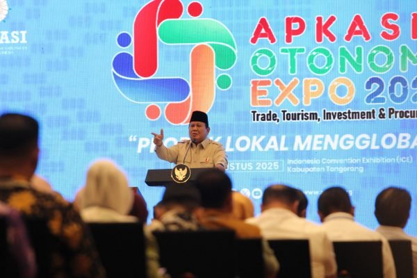 Presiden Prabowo saat membuka Apkasi Otonomi Expo 2025/Foto : GPriority (Rizky Dimuharram)