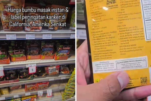 Viral bumbu instan asal Indonesia diberi label peringatan kanker/Foto : Tangkapan Layar (Instagram @adil_tigo)