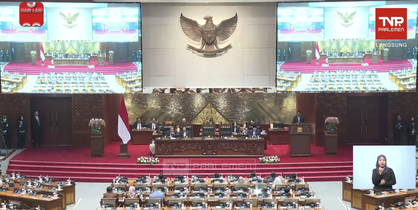 Rapat Paripurna ke-4 DPR, Selasa (26/8). Foto: Tangkapan Layar Youtube/tvrparlemen