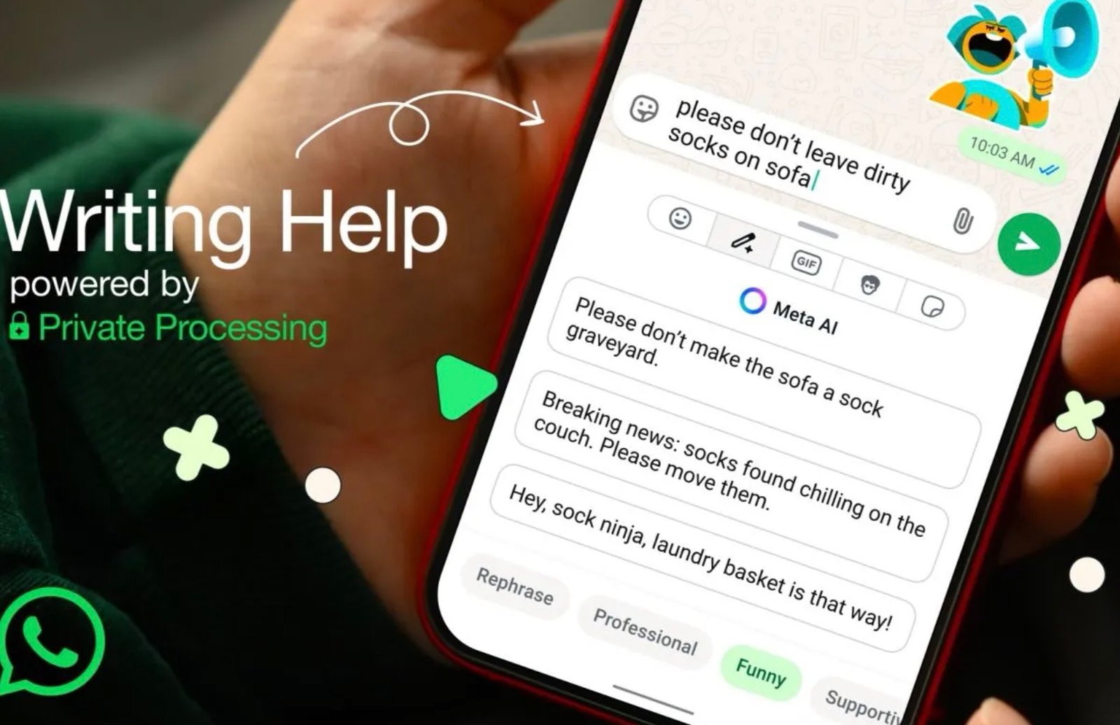 WhatsApp resmi meluncurkan fitur kecerdasan buatan (AI) terbaru bernama Writing Help. Foto: ANTARA/HO-Meta