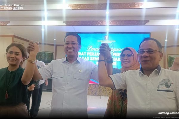 PT Mitra Bali Sukses (Mie Gacoan Bali) dan LMK SELMI sepakat damai/Foto : Dok. Kemenkum Kalteng