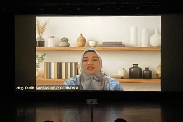 Wakil Ketua Komisi IX DPR RI Fraksi Gerindra, Putih Sari saat sambutan di acara Pertemuan Diseminasi Nasional Program VaxSocial, Jakarta Selatan/Foto : Dok Fifi Abdurahman