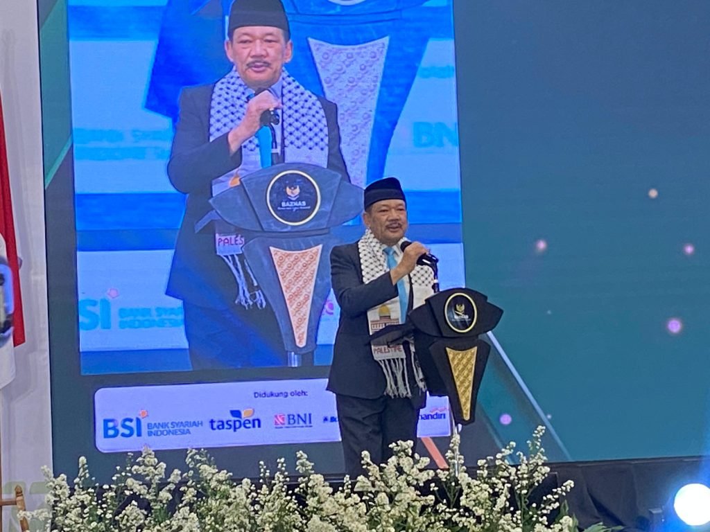 Ketua BAZNAS RI, Noor Achmad atau Kiai Noor saat pidato di acara BAZNAS Awards 2025/Foto : Dok Fifi Abdurahman