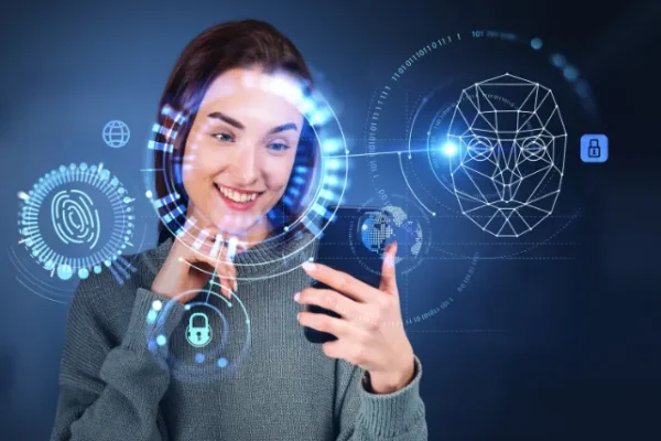 Ilustrasi scan wajah dan sidik jari untuk membuat akun medsos/Foto : Dok. Shutterstock