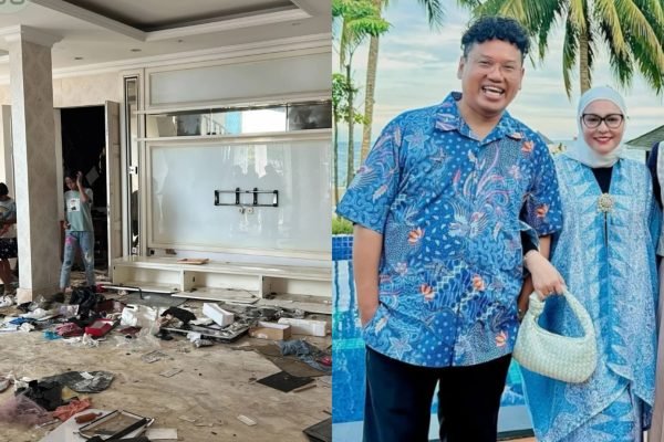Kondisi rumah Uya Kuya usai dijarah warga (kiri), Uya kuya dan Istri (kanan) merasa ikhlas/Foto : Dok. Istimewa & Tangkapan Layar Instagram @king_uyakuya