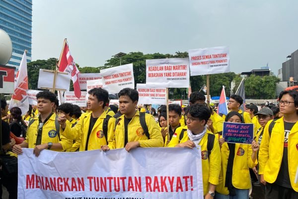 Mahasiswa UI gelar demonstrasi di DPR RI/Foto Fifi Abdurahman