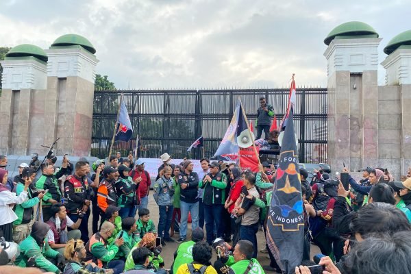 Pengemudi Ojol demo di DPR RI/Fifi Abdurahman