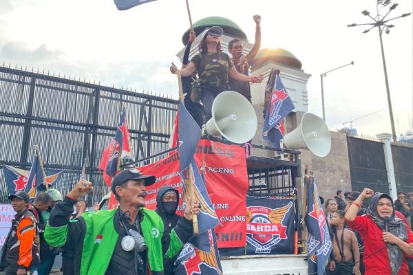 Pemerintah setujui tuntutan pengemudi ojol saat demo di DPR RI/Foto Fifi Abdurahman