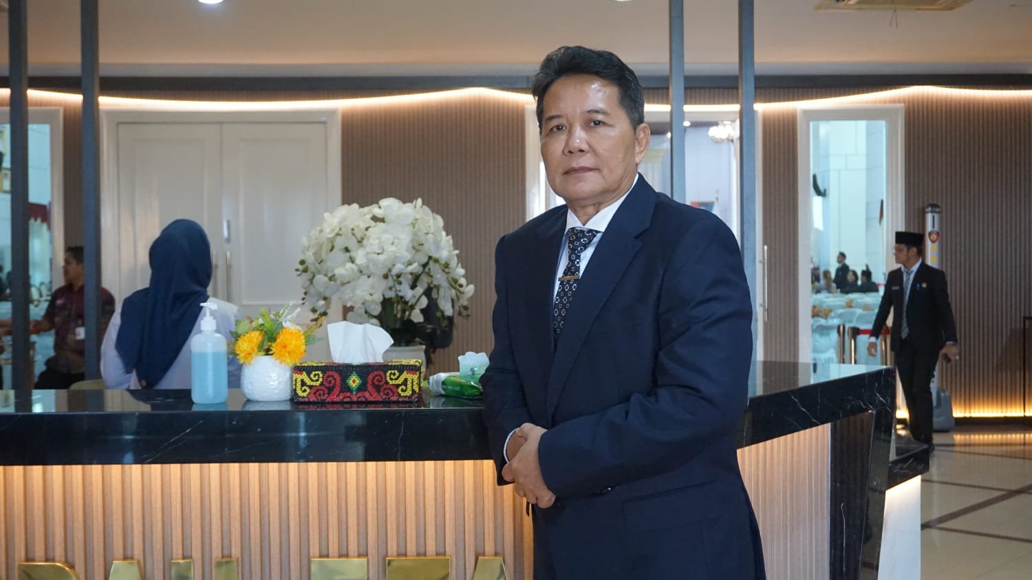Bupati Mahakam Ulu (Mahulu) periode 2021-2024, Bonifasius Belawan Geh di Kantor Gubernur Kalimantan Timur (Kaltim). Foto: GPriority/Dimas A Putra