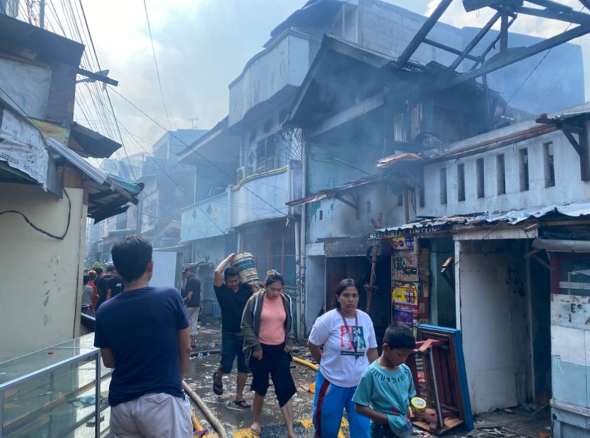 Situasi Gang Langgar 1, Tangki, Tamansari, Jakarta Barat, saat terjadi kebakaran pada Minggu (29/9)/Istimewa