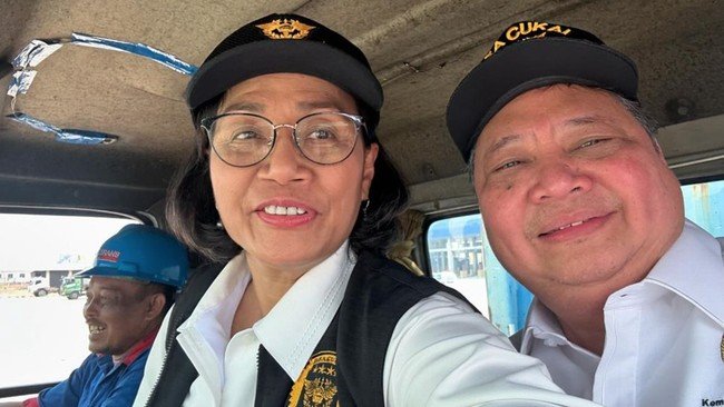 Menkeu Sri Mulyani bersama Menko Bidang Perekonomian Airlangga Hartarto/Foto : Dok. Tangkapan Layar Instagram @smindrawati