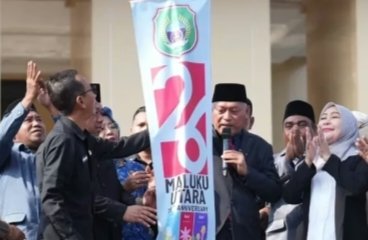 Pemprov Malut saat launching Logo HUT ke-26 Maluku Utara Tahun 2025. Foto: GPriority/Riftan Badi