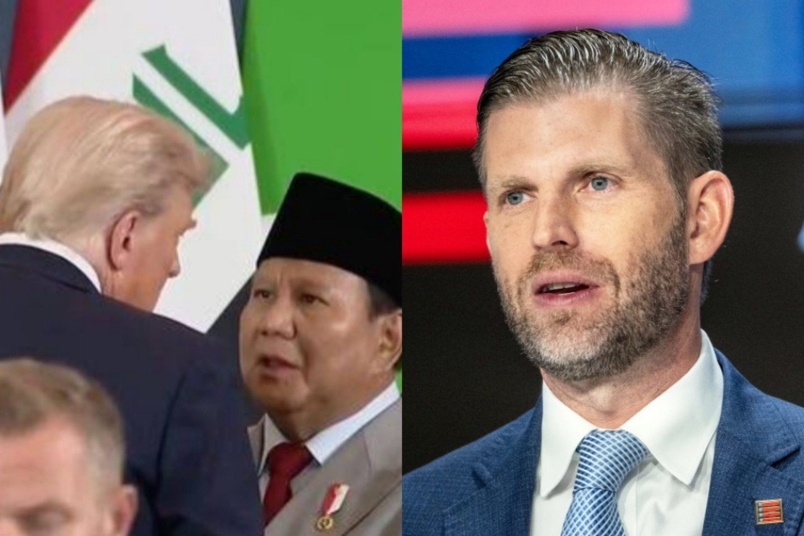 Usai insiden mic Presiden Prabowo bocor, Eric Trump tegaskan dan terlibat dalam politik Indonesia/Foto : Dok. Tangkapan Layar YouTube & The Independent