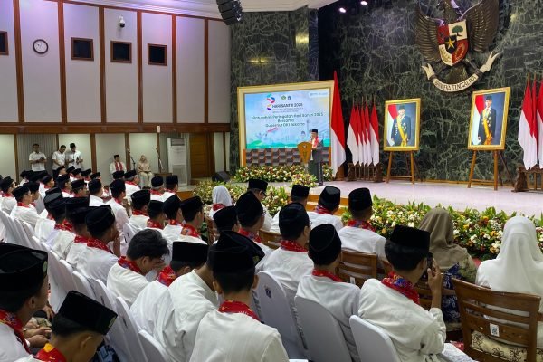 Gubernur DKI Jakarta, Pramono Anung dalam peringatan Hari Santri Nasional 2025 di Balai Kota, Rabu (22/10)/Foto Fifi Abdurahman