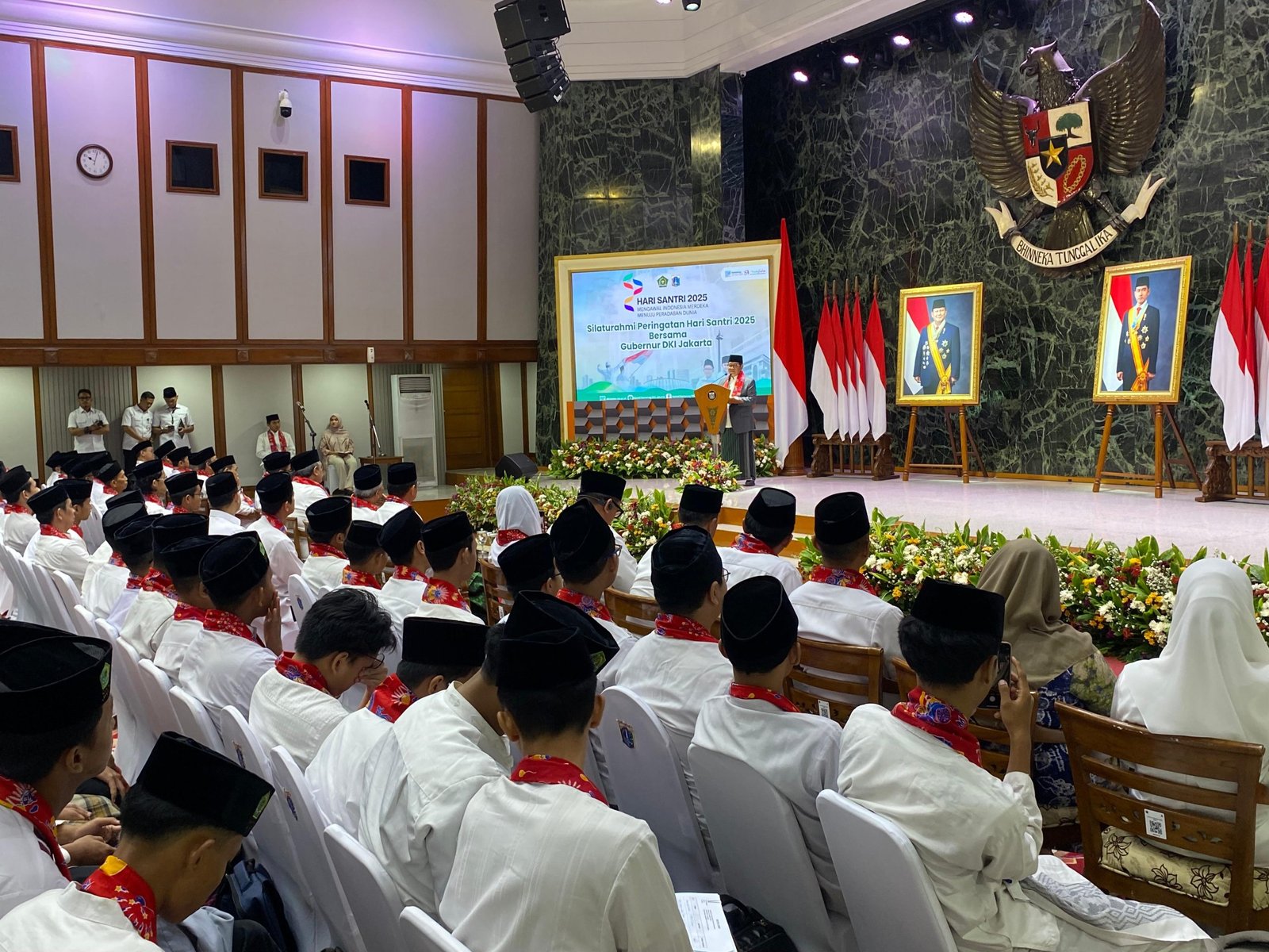 Gubernur DKI Jakarta, Pramono Anung dalam peringatan Hari Santri Nasional 2025 di Balai Kota, Rabu (22/10)/Foto Fifi Abdurahman