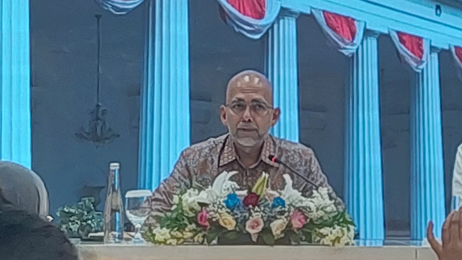 Direktur Jenderal Kerja Sama ASEAN Kemlu RI, Sidharto R. Suryodipuro pada agenda press briefing, Rabu (22/10)/Foto : GPriority (Nindya Farhah Azzahrah)