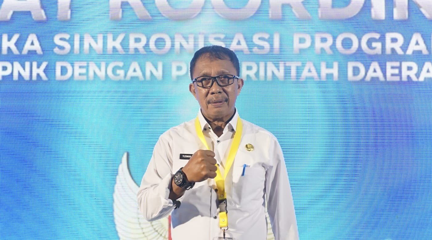 Sekertaris Daerah (Sekda) Morowali, Yusman Mahbub dalam acara Rapat Koordinasi dalam rangka Sinkronisasi program Kementerian dengan Pemerintah Daerah tahun 2025 di Bandung, Jawa Barat, Rabu (29/10). Foto: GPriority/Risky Dimuharam