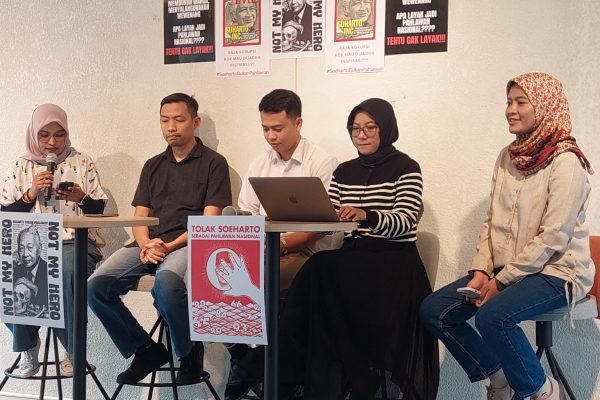 Tegas! Koalisi GEMAS Tolak Wacana Pemberian Gelar Pahlawan Untuk Soeharto/Foto : GPriority (Nindya Farhah Azzahrah)