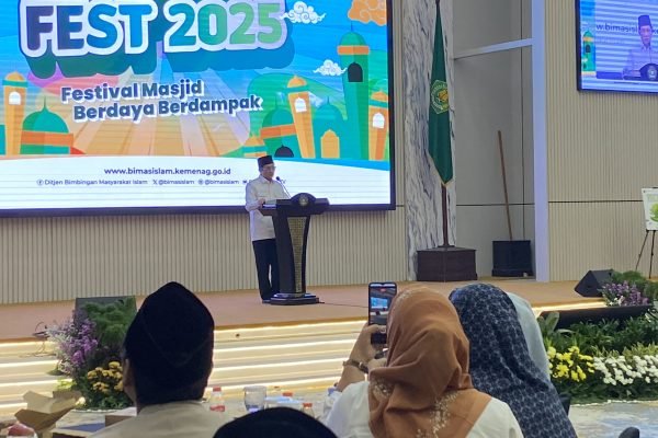 Menag Nasaruddin Umar dalam acara Madada Fest 2025: Festival Masjid Berdaya Berdampak di Kementerian Agama, Selasa (7/10)/Foto Fifi Abdurahman