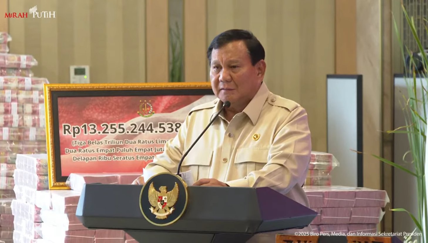 Prabowo Bersyukur Indonesia Mampu Tangani Bencana Tanpa Bantuan Luar Negeri/Foto : Tangkapan Layar YouTube Sekretariat Presiden