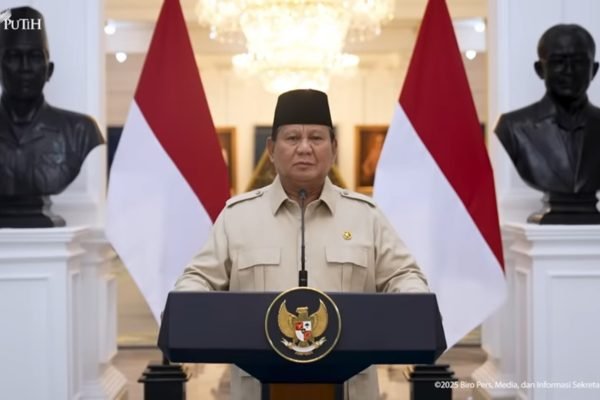 Presiden Prabowo Subianto dalam momen peringatan Hari Sumpah Pemuda ke-97, Selasa (28/10)/Tangkapan Layar YouTube Sekretariat Presiden