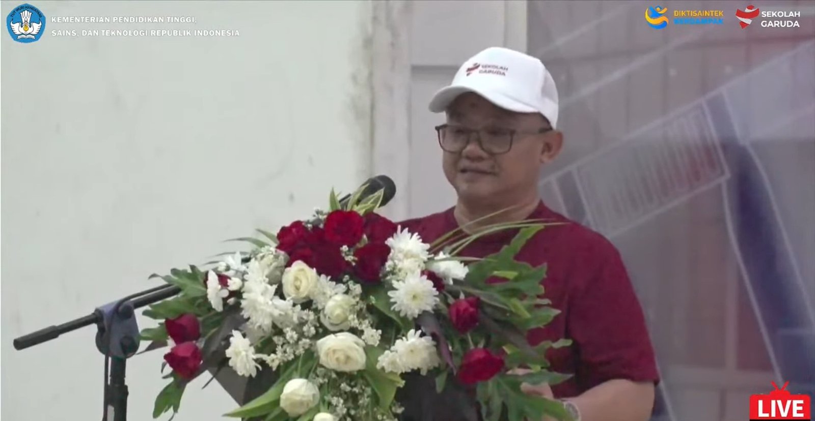 Mendikdasmen Abdul Mu’ti dalam peresmian program Sekolah Garuda di SMA Unggul MH Thamrin, Rabu (8/10)/Foto: Tangkapan Layar YouTube Kemendiktisaintek
