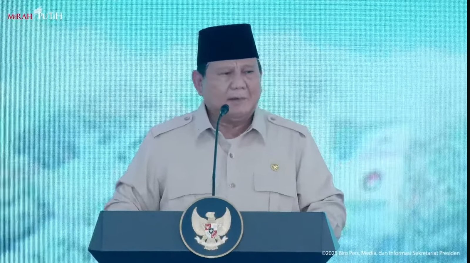 Presiden Prabowo Subianto dalam acara pemusnahan barang bukti narkoba seberat 214,84 ton/Foto Tangkapan Layar YouTube Sekretariat Presiden