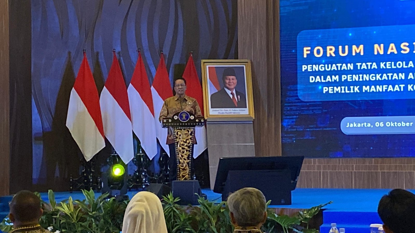 Menteri Hukum (Menkum), Supratman Andi Agtas dalam Forum Nasional Penguatan Tata Kelola Kolaboratif di Kemenkum/Foto Fifi Abdurahman