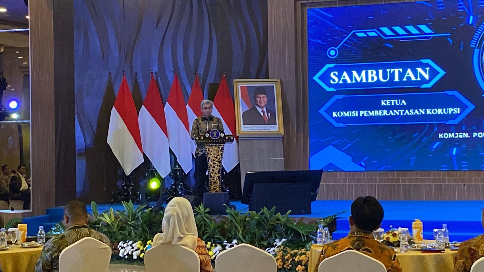 Ketua KPK Setyo Budiyanto di Forum Nasional Penguatan Tata Kelola Kolaboratif Dalam Peningkatan Akurasi Data Pemilik Manfaat Korporasi di Kementerian Hukum, Senin (6/10)/Foto Fifi Abdurahman