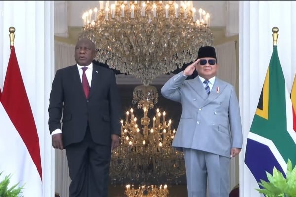 Presiden Prabowo Subianto terima kunjungan kerja Presiden Afrika Selatan, Cyril Ramaphosa, di Istana Negara, Rabu (22/10)/Foto Tangkapan Layar Youtube Sekretariat Presiden