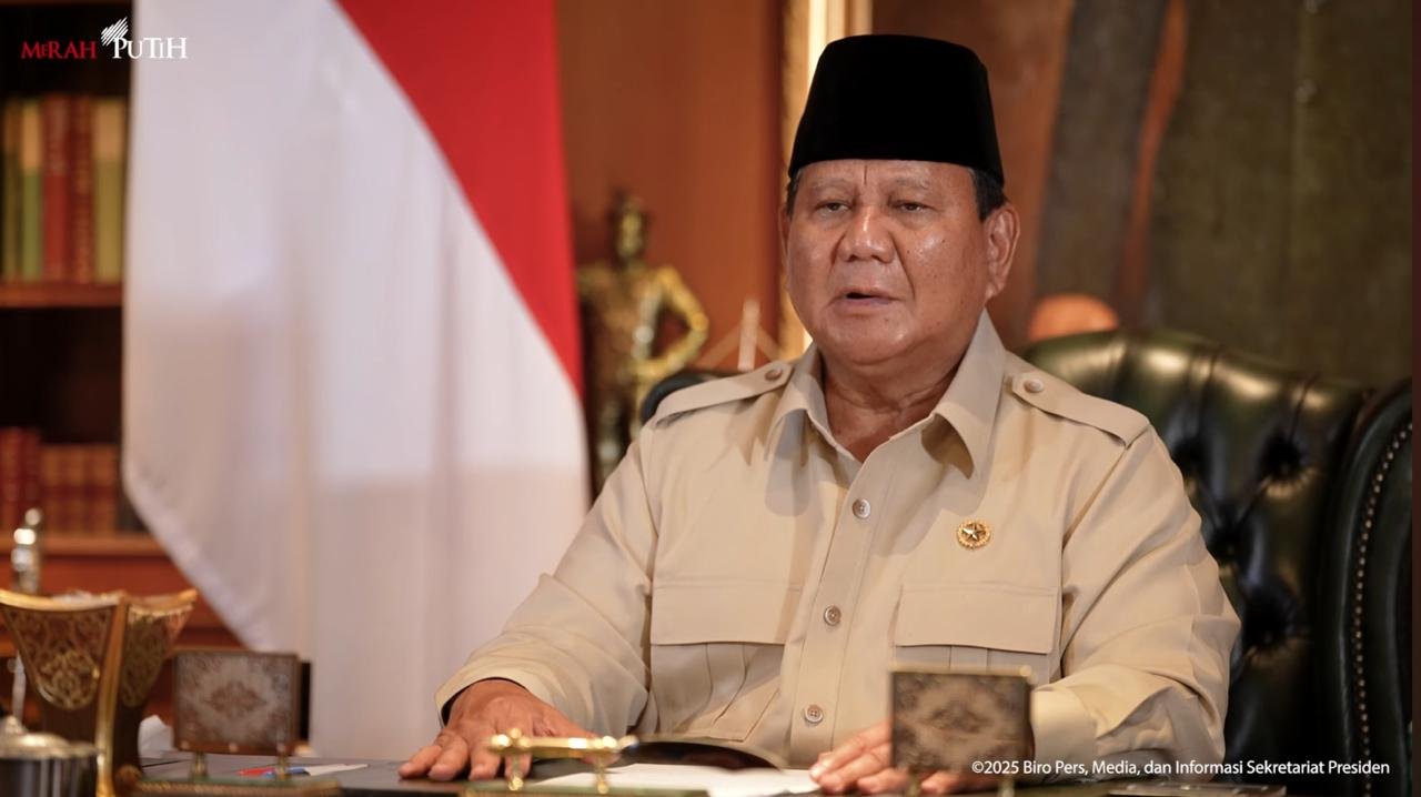 Presiden Prabowo Subianto ucapan selamat Hari Santri Nasional 1447 Hijriah/Foto Tangkapan Layar YouTube Sekretariat Presiden