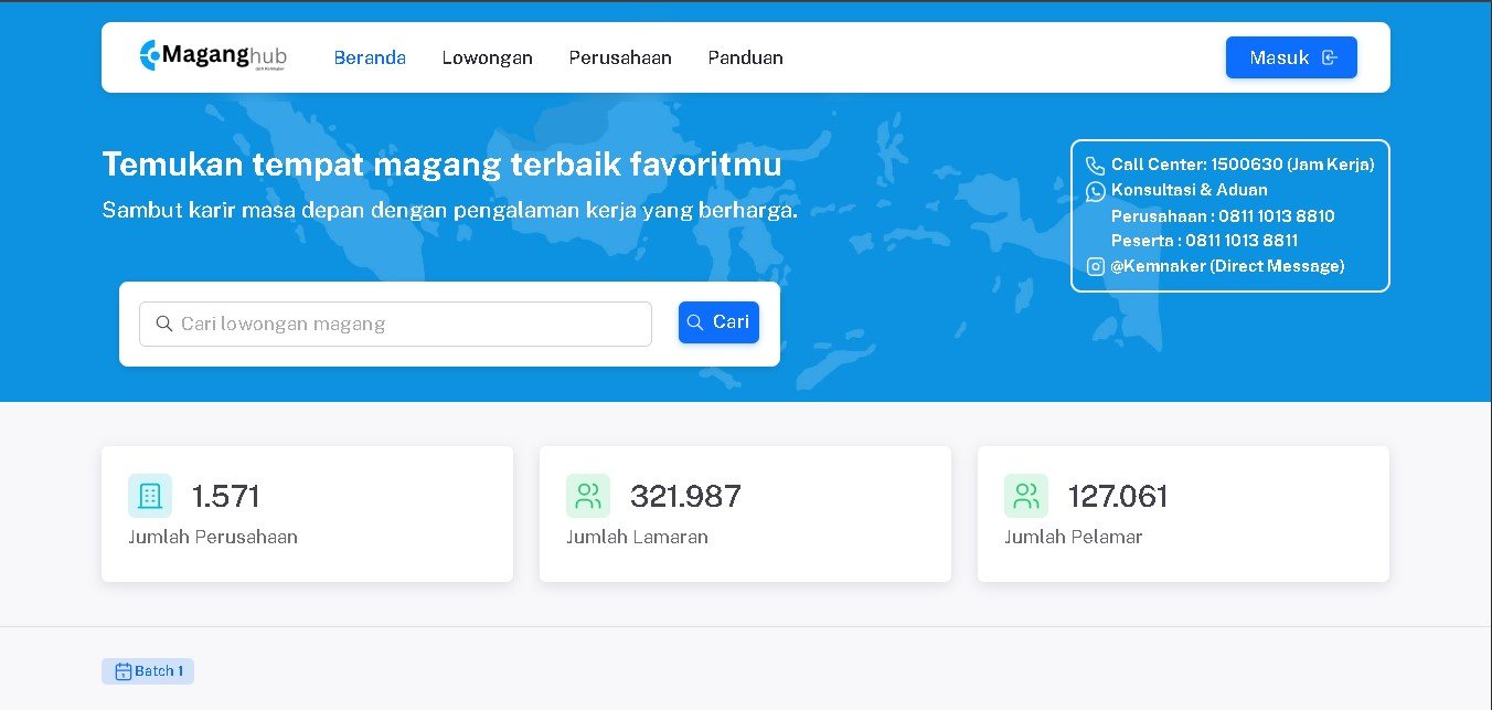 Situs MagangHub. Foto: Tangkapan layar situs MagangHub