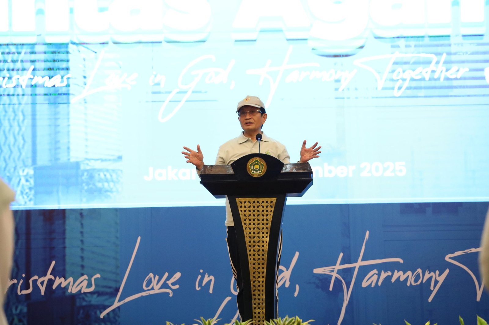 Menteri Agama (Menag) Nasaruddin Umar umumkan tahun ini Kementerian Agama (Kemenag RI) pertama kali selenggarakan Natal bersama/Foto : Dok. Kemenag RI