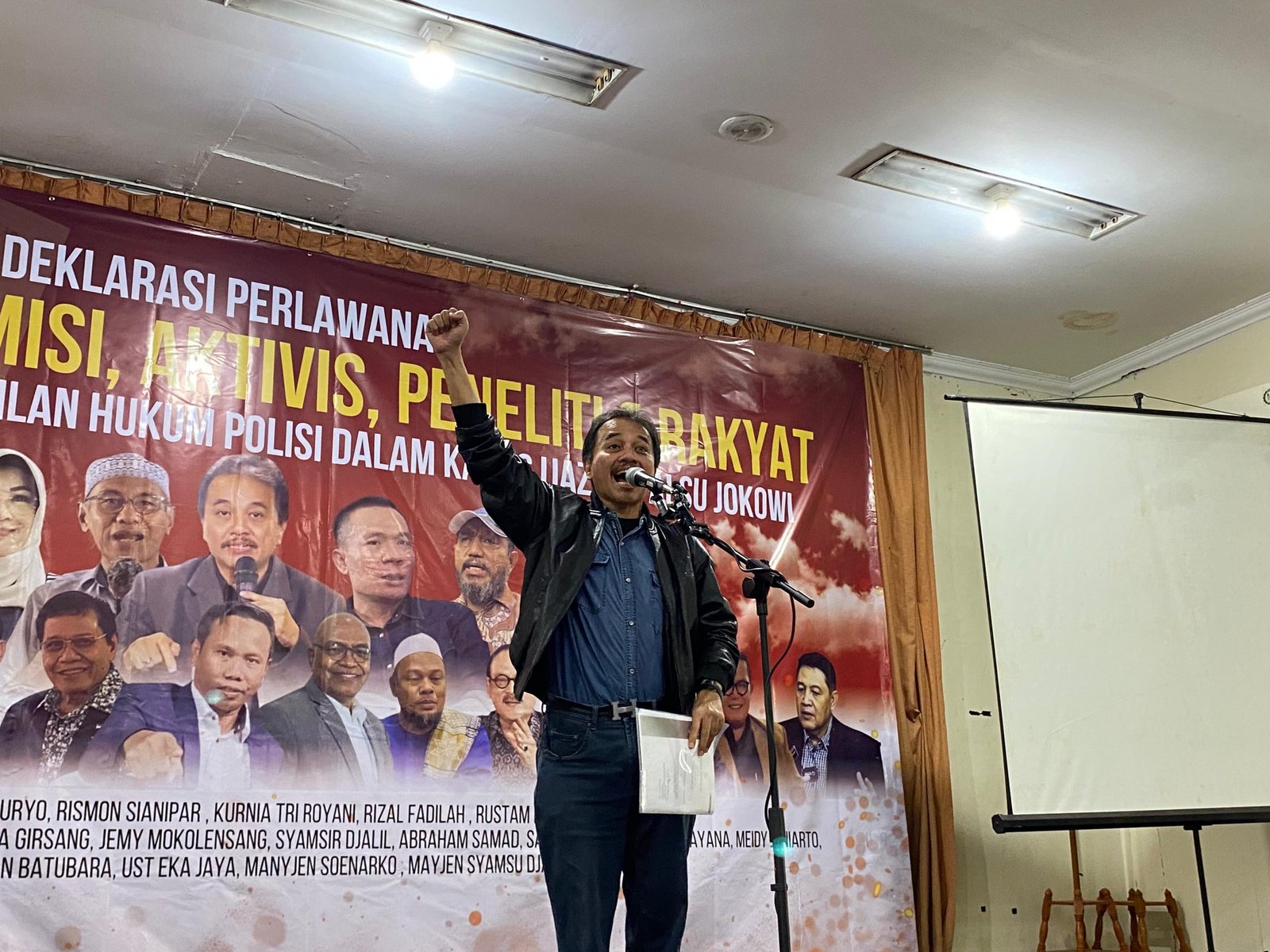 Roy Suryo selaku tersangka kasus tudingan ijazah palsu Presiden k-7, Joko Widodo (Jokowi) bantah edit ijazah tersebut/Foto Fifi Abdurahman