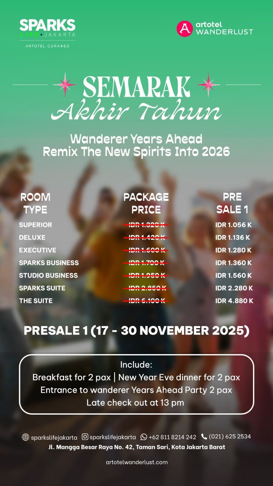 Poster perayaan tahun baru 2026 di Sparks Life Jakarta. Foto: istimewa
