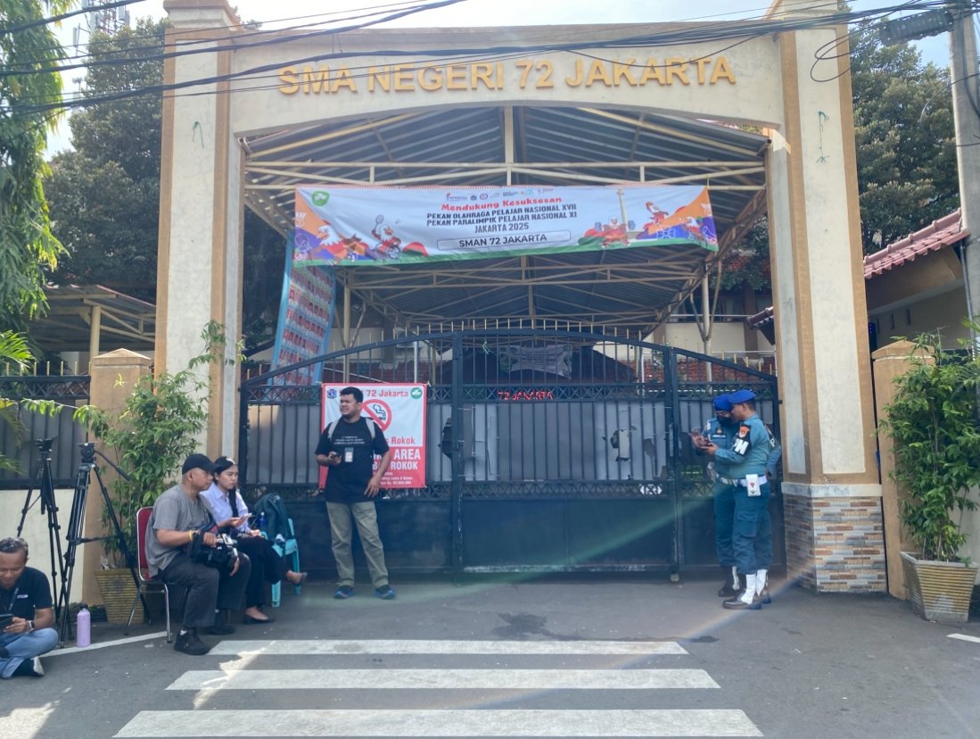 Situasi di SMAN 72 Jakarta pada Senin (10/11) tampak sepi, pasca ledakan yang terjadi pada Jumat (7/11) lalu/Foto Fifiyanti Abdurahman