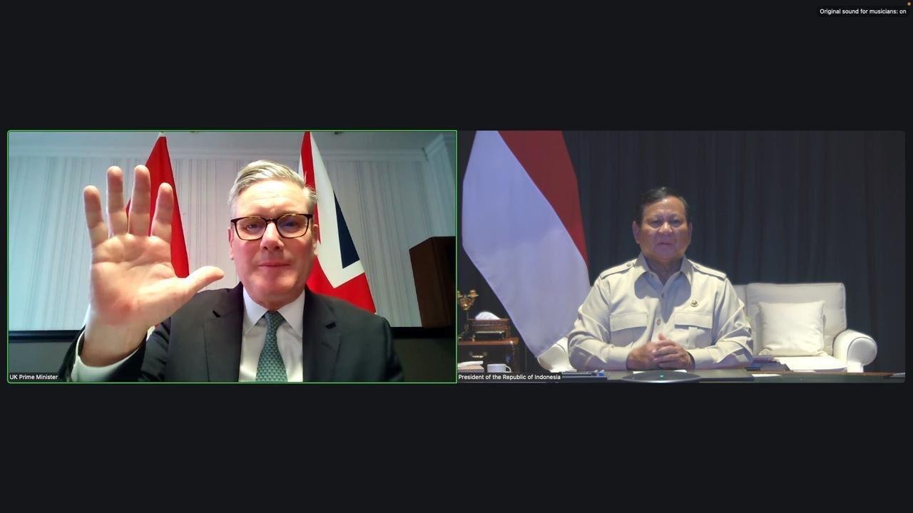 Presiden Prabowo Subianto dan Perdana Menteri (PM) Inggris Keir Starmer melakukan pertemuan virtual, Sabtu (22/11)/Foto Situs Presiden RI