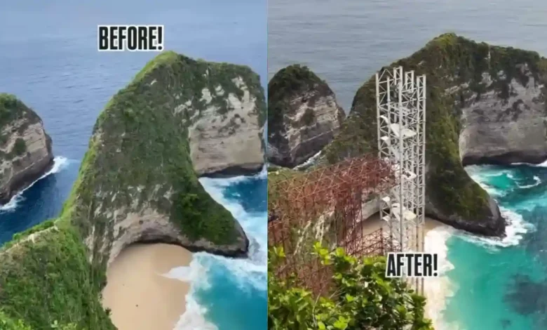 Gubernur Bali Hentikan Proyek Lift Kaca Nusa Penida usai temukan 5 pelanggaran/Foto : Dok. Instagram @mountnesia