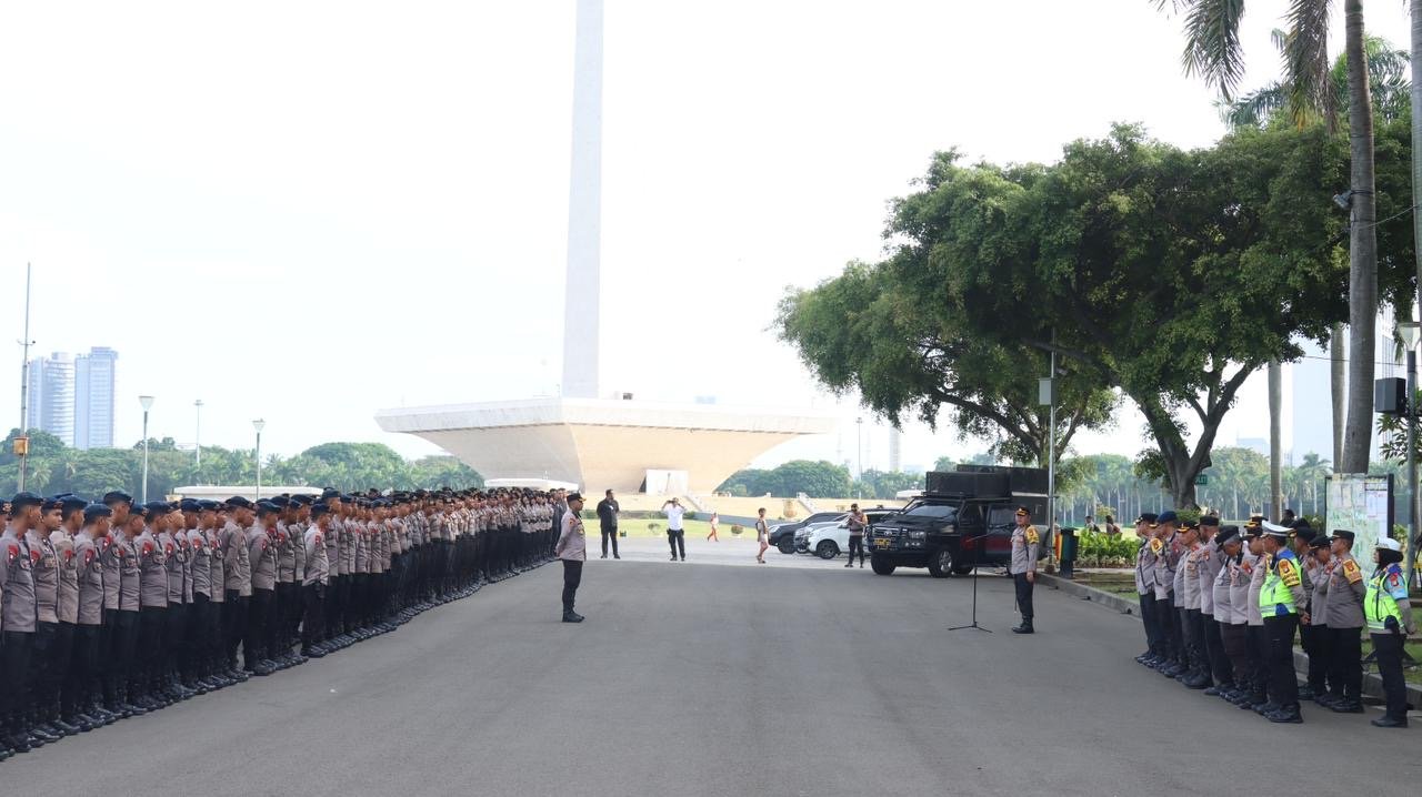 Polri turunkan sebanyak 2.617 personel gabungan untuk amankan demo buruh di Monas/Foto Humas Polres JakPus