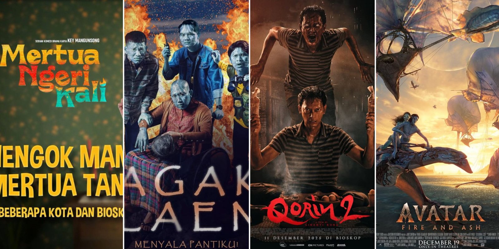 Poster rekomendasi empat film menarik yang sedang tayang di bulan Desember/Foto Instagram resmi