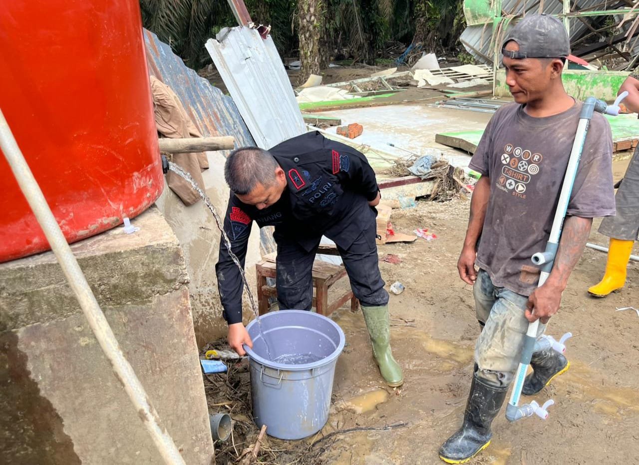 Polda Aceh Bangun 23 Sumur Bor untuk Warga Terdampak Bencana di Aceh Tamiang. Foto: Zulfitra/GPriority