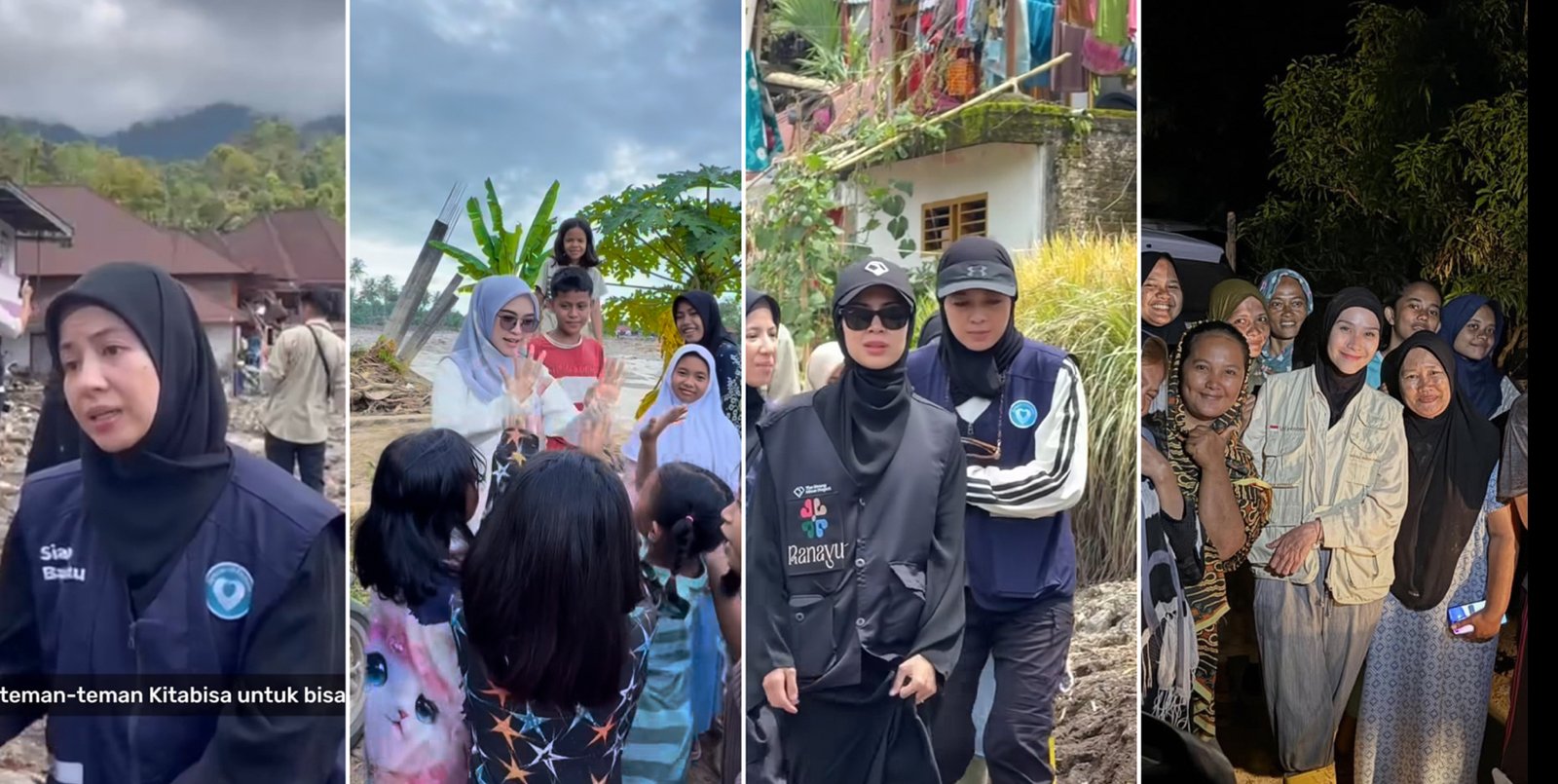 Deretan artis perempuan yang turun lngsung ke lokasi bencana banjir dan longsor/Foto Instagram Pribadi