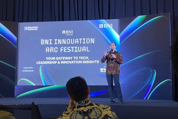 Ketua Tim Kemitraan dan Ekosistem Investasi KemKomdigi, Muhammad Faisal dalam dalam forum BNI Innovation Arc Festival bertajuk Your Gateway to Tech, Leadership & Innovation Insights di Kantor BNI, Jakarta Pusat, Rabu (17/12)/Foto Fifi Abdurahman